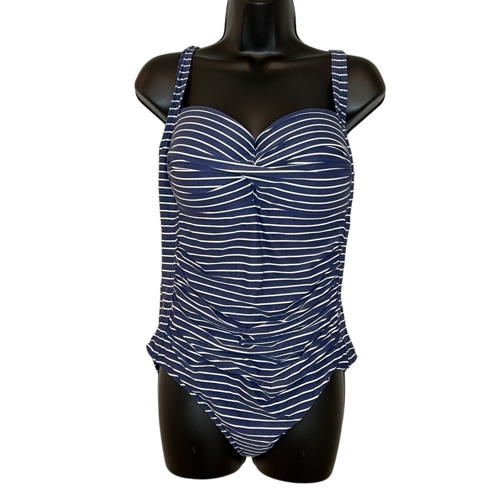 Nip Tuck Blue And White Twist Tummy Control One P… - image 1